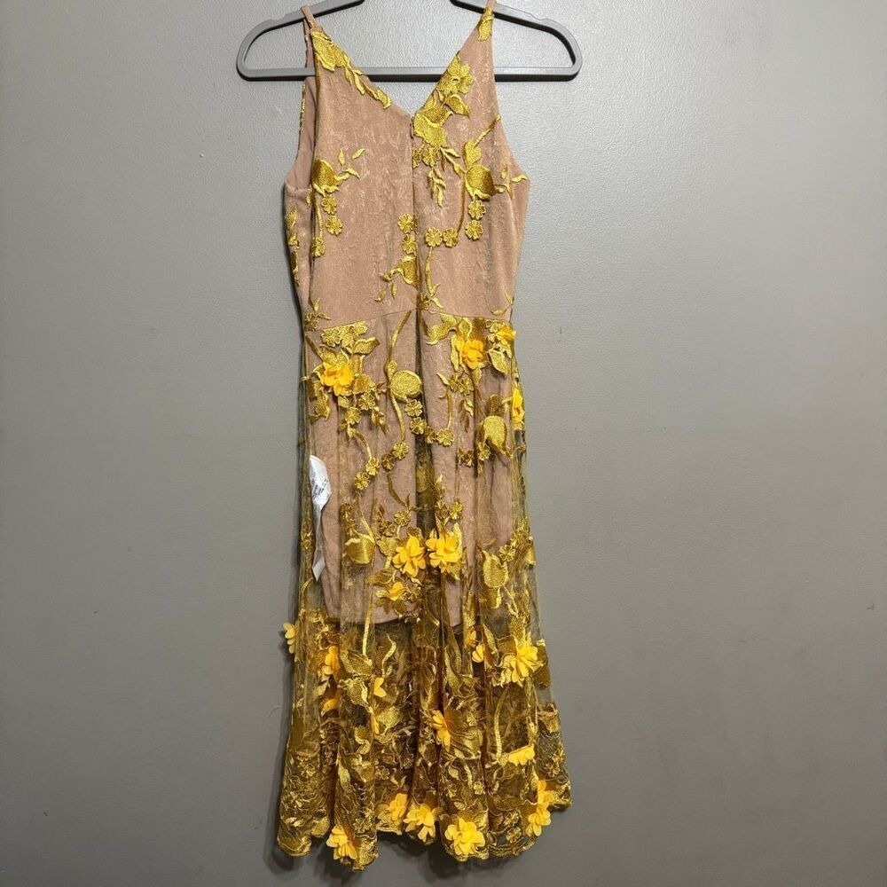 Dress the Population Sidney dress yellow gold size small NWT - Picture 5 of 11